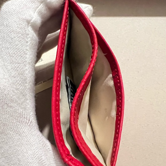 Ralph Lauren Card Case Genuine Leather in Fall Red NWT Unisex - Picture 6 of 7